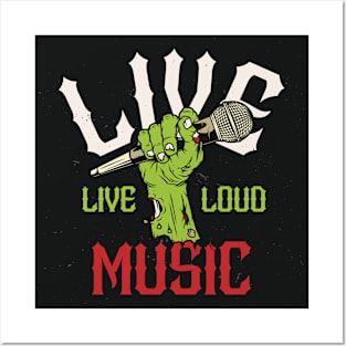 Live Music Zombie Hand // Support Live Music // Music Lover Posters and Art